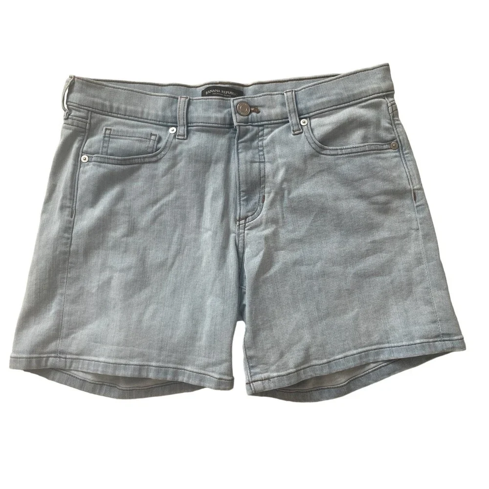 Banana Republic Mid Rise Denim Shorts White Size 4